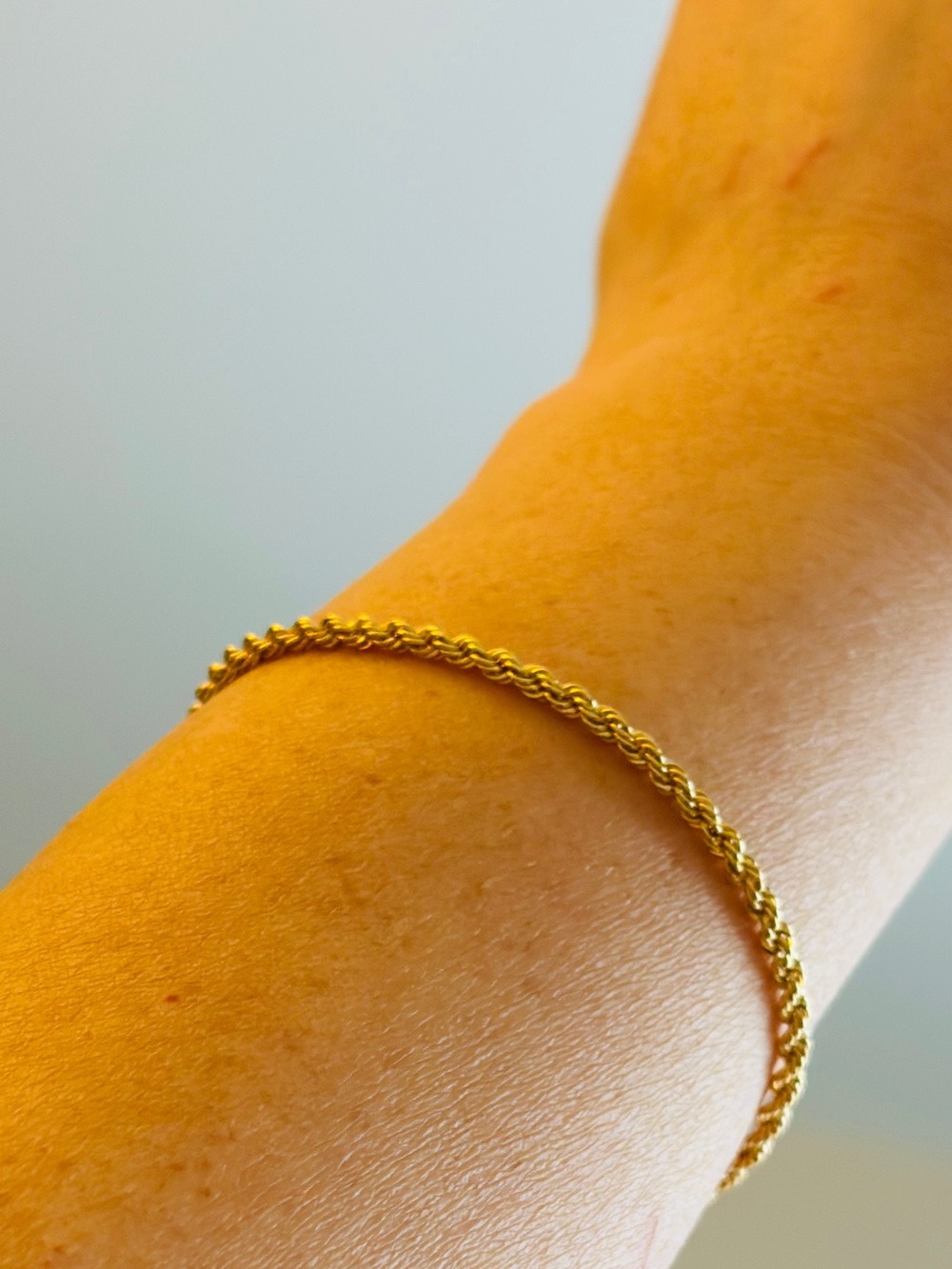 18K Yellow Gold Twisted Rope Bracelet - perfect gift